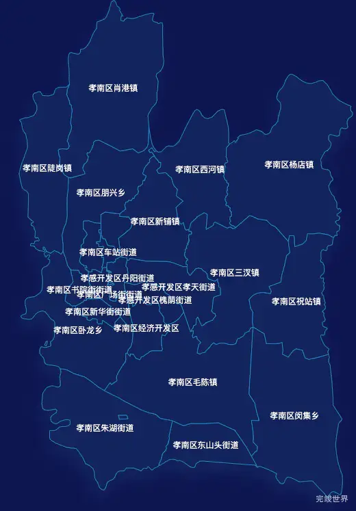 echarts孝感市孝南区geoJson地图地图下钻展示